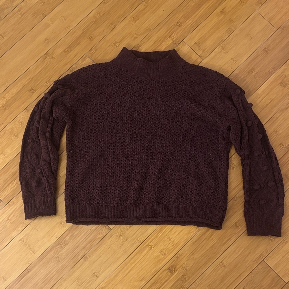 Moral Fiber Deep Burgundy Cowl Sweater - Picture 1 of 5